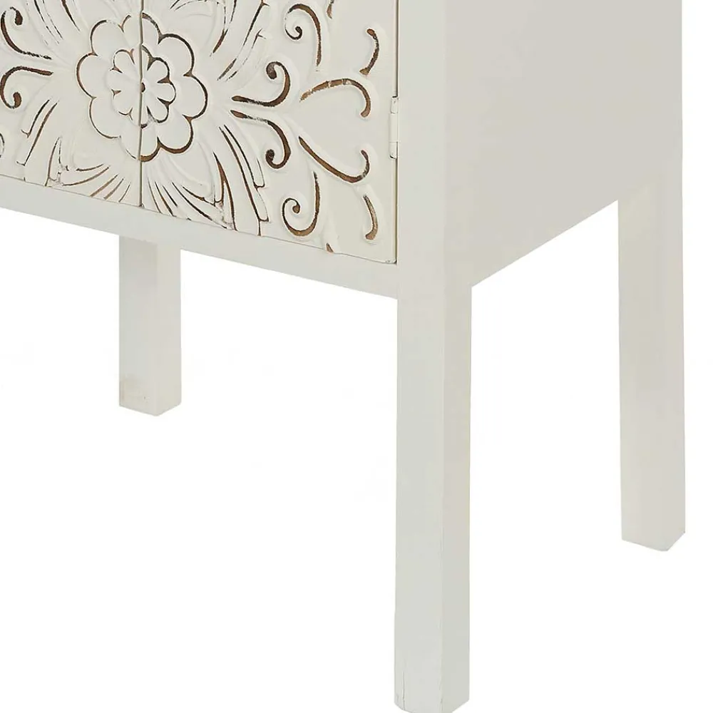Wohnen Weiße Möbel|Shabby Chic Möbel*50x121x36 Shabby Chic Schrank mit Ornament Muster - Acacio