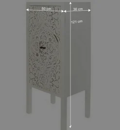 Wohnen Weiße Möbel|Shabby Chic Möbel*50x121x36 Shabby Chic Schrank mit Ornament Muster - Acacio