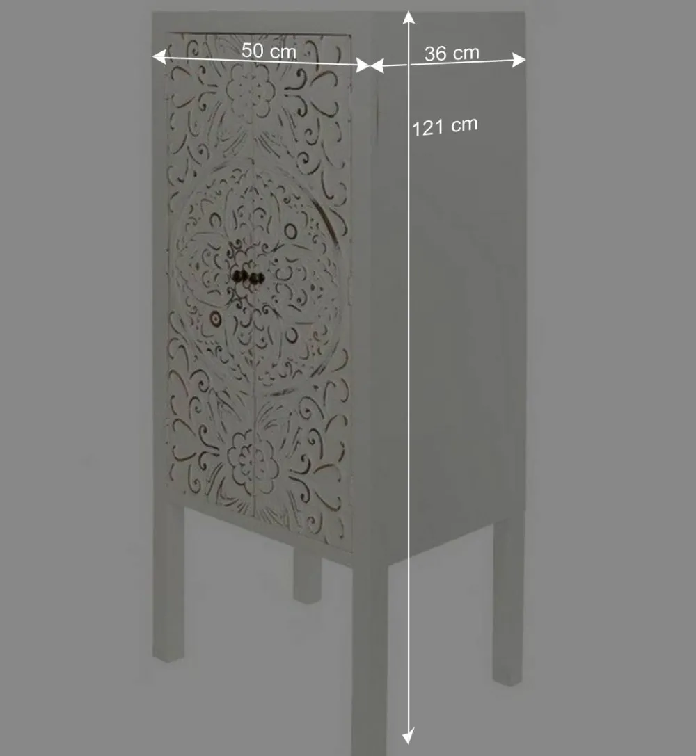 Wohnen Weiße Möbel|Shabby Chic Möbel*50x121x36 Shabby Chic Schrank mit Ornament Muster - Acacio