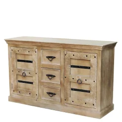 Wohnen 150x90x45 Shabby Chic Sideboard in Grey Wash - Abid