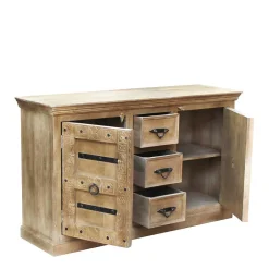 Wohnen 150x90x45 Shabby Chic Sideboard in Grey Wash - Abid