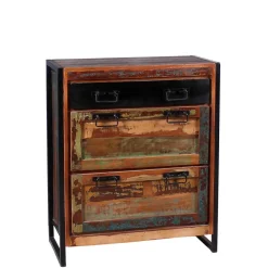 Wohnen Schuhschränke|Shabby Chic Möbel*80x96x40 Shabby Schuhschrank mehrfarbig - Ensley