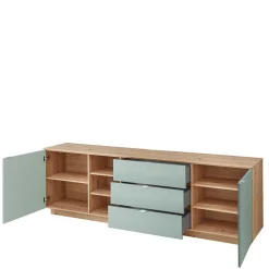Wohnen 240x77x44 Sideboard in Graugrün und Wildeiche - Yoan
