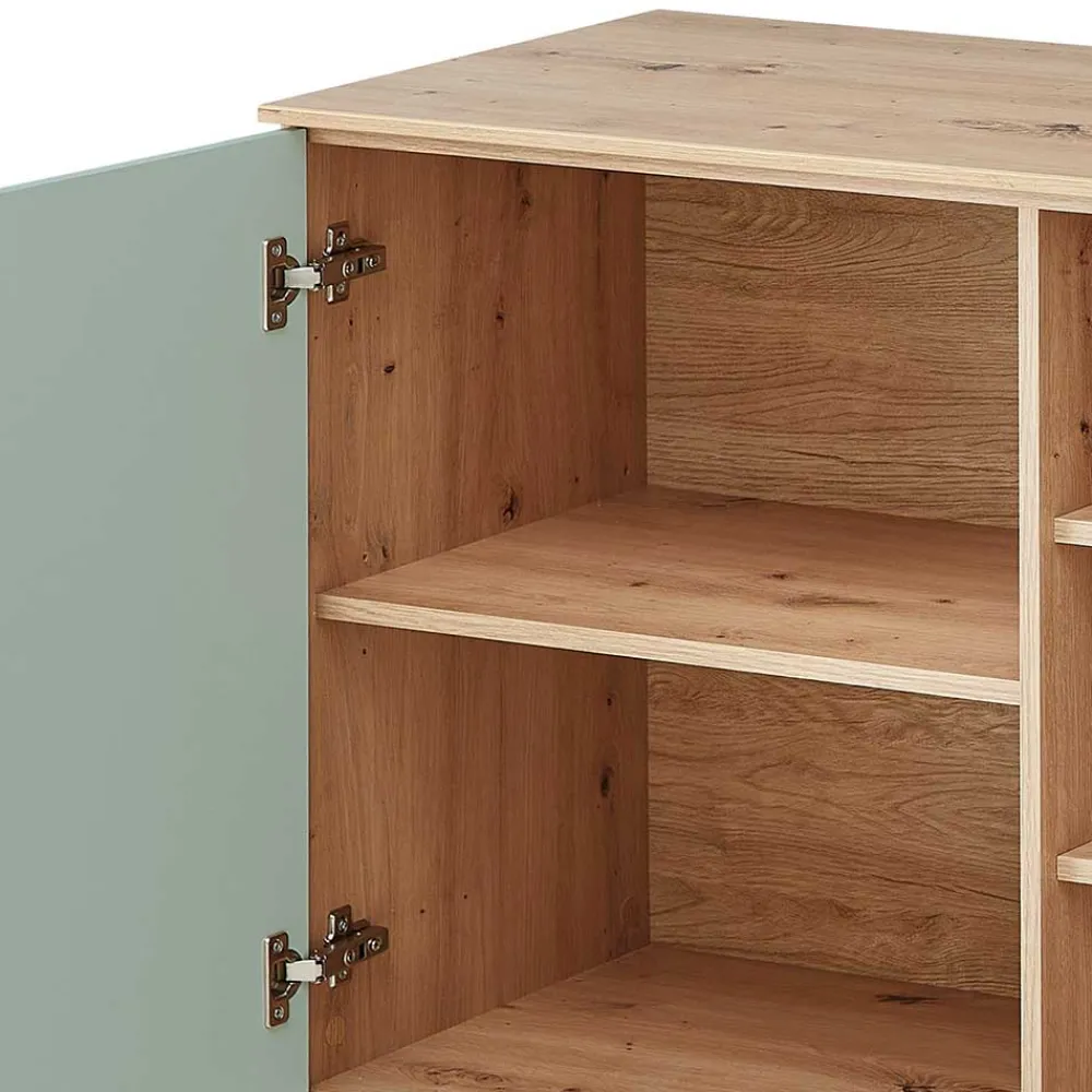 Wohnen 240x77x44 Sideboard in Graugrün und Wildeiche - Yoan