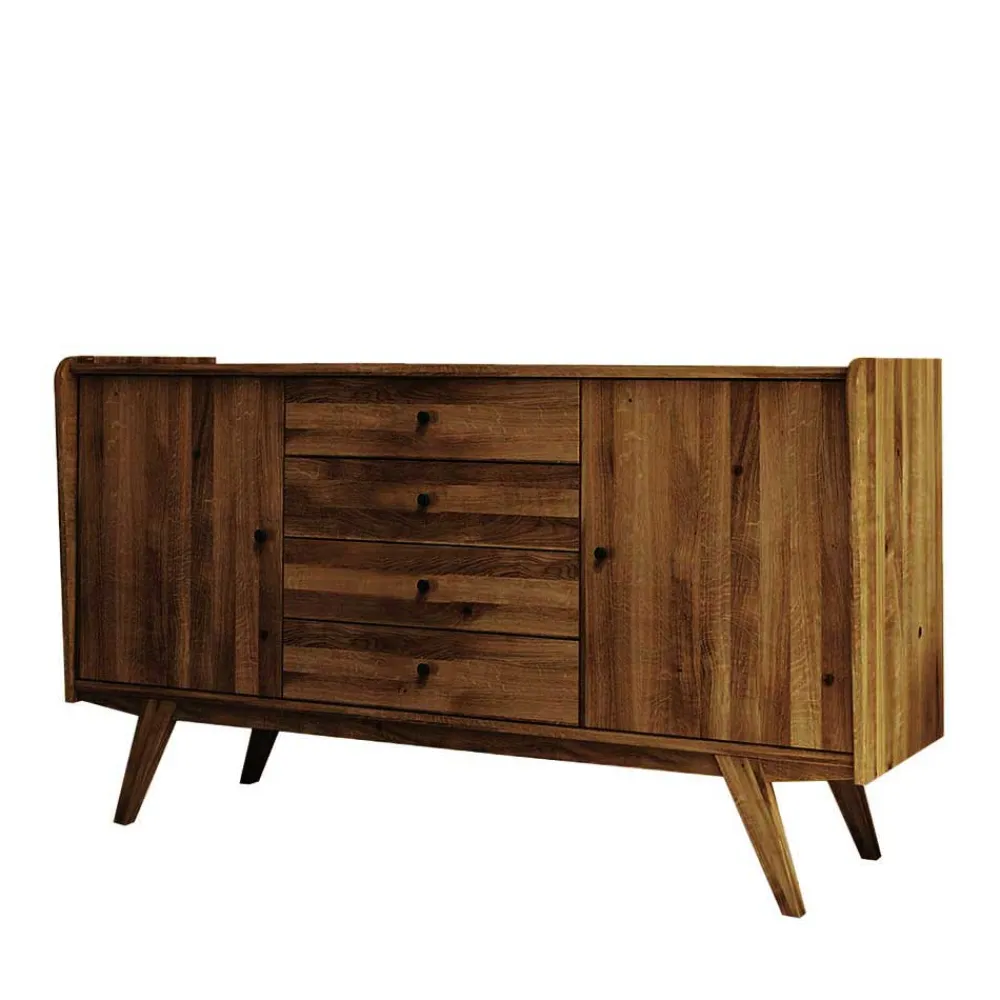 Wohnen 160x90x50 Sideboard in Nussbaumfarben lackiert - Nadelle