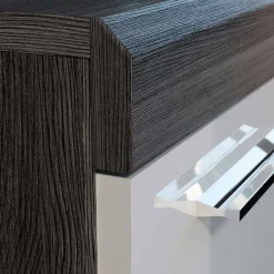 Wohnen 165x85x37 Sideboard in Weiß HG & Grau - Nancys