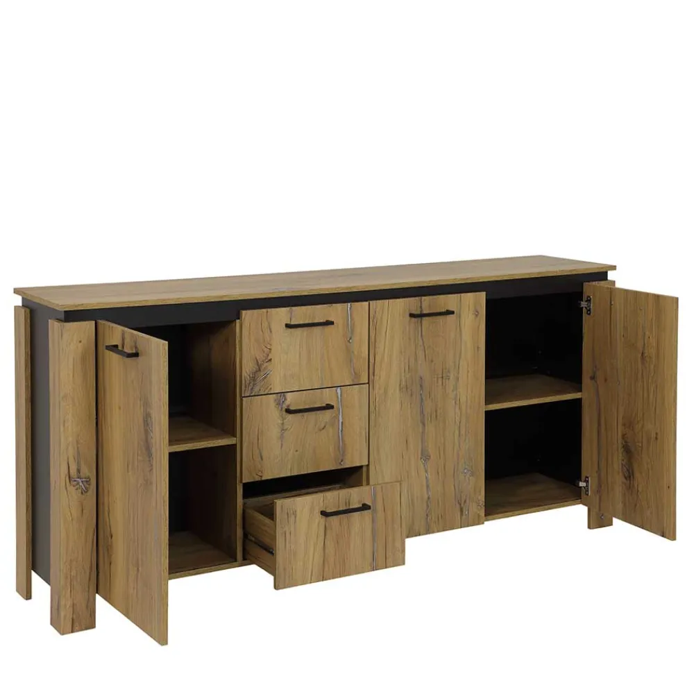 Wohnen 180x86x38 Sideboard in Zinneiche Optik - Traudarian
