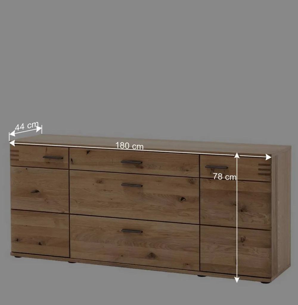 Wohnen 180x78x44 Sideboard mit Furnier Eiche Bianco - Crupean