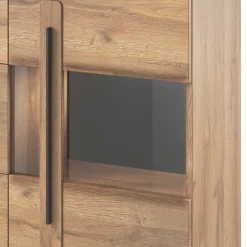 Wohnen 180x86x39 Sideboard mit Glaseinsätzen in Eiche NB - Aberdeen