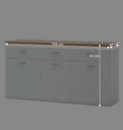 Wohnen 156x83x44 Sideboard mit LED Licht - Caldri