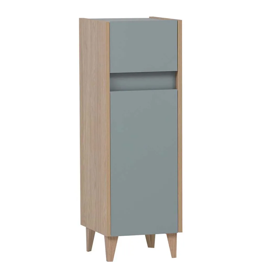 Wohnen 30x90x33 Skandi Bad Unterschrank in Hellblau - Settas