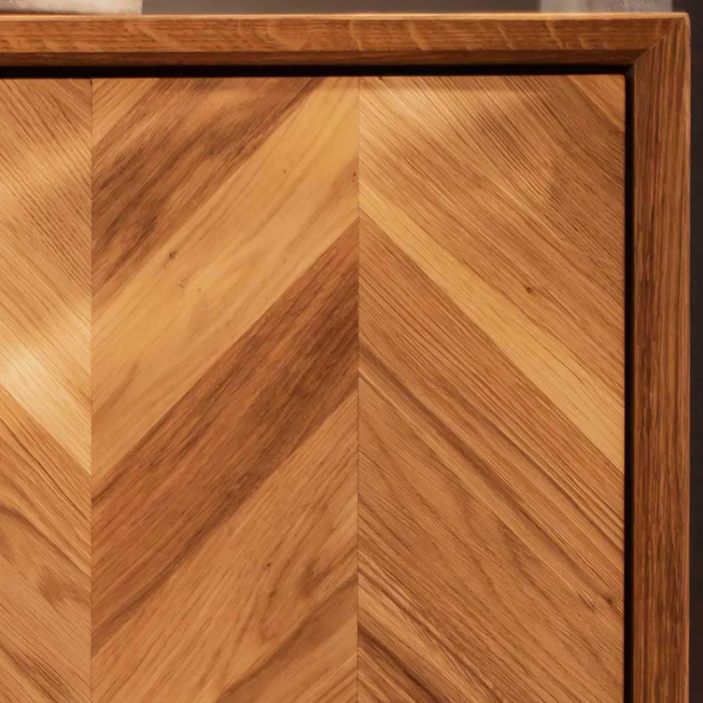 Wohnen 97x125x45 Skandi Highboard aus Wildeiche - Kerfa