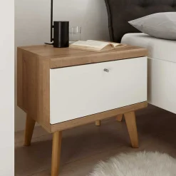 Wohnen 54x50x40 Skandi Nachtkommode mit Klappe - Cablos