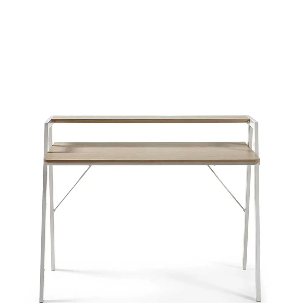 Wohnen Bürotische*115x91x60 Skandi Schreibtisch mit Aufsatz - Shining