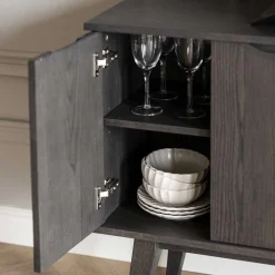 Wohnen 150x85x40 Skandi Sideboard in Eiche Dunkelbraun - Lomarios