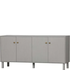 Wohnen 160x78x46 Skandi Sideboard 4-türig in Grau - Huvina