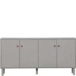 Wohnen 160x78x46 Skandi Sideboard 4-türig in Grau - Huvina