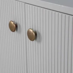 Wohnen 160x78x46 Skandi Sideboard 4-türig in Grau - Huvina