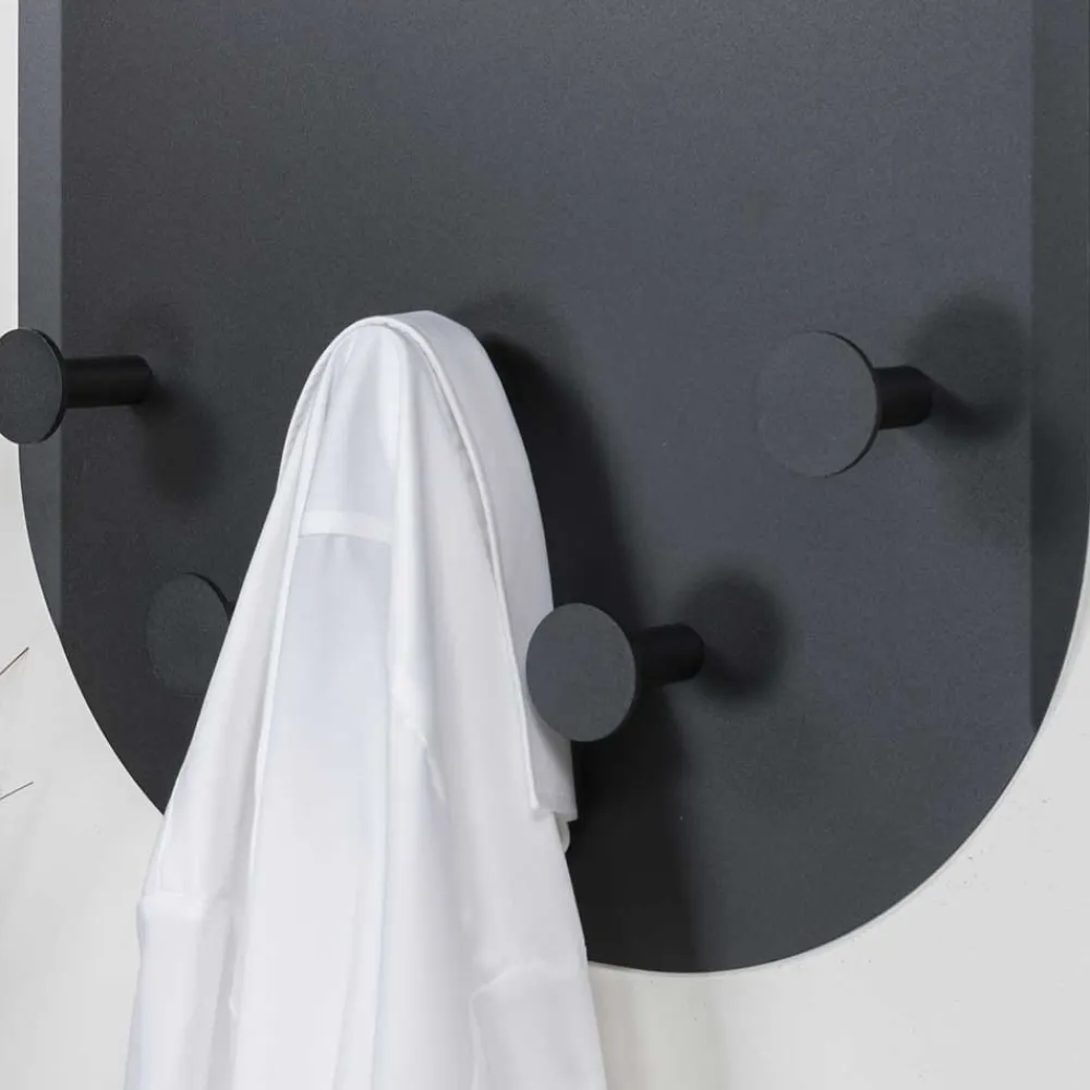 Wohnen 55x115x7 Stahl Wandgarderobe in Oval - Duckey