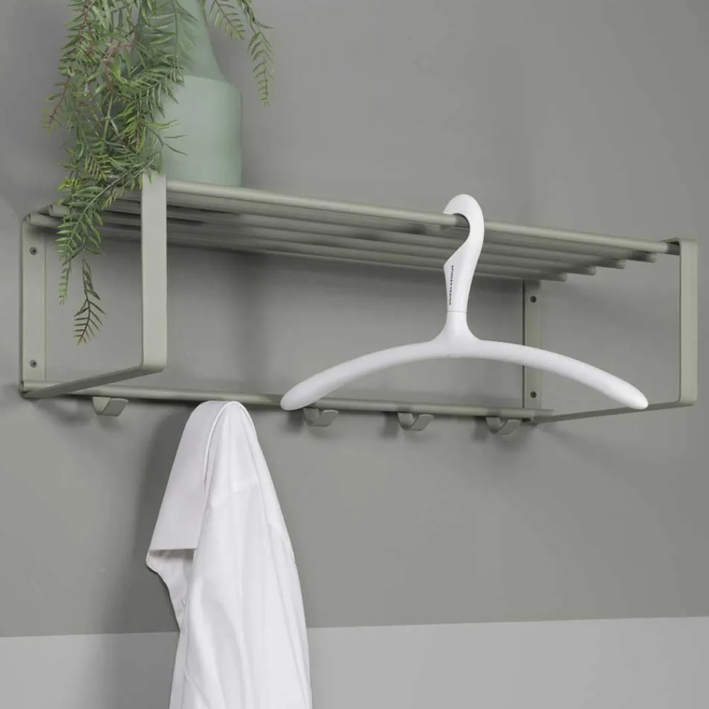 Wohnen 70x19x29 Stahlgarderobe in Graugrün lackiert - Itulian