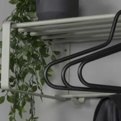 Wohnen 70x19x29 Stahlgarderobe in Graugrün lackiert - Itulian