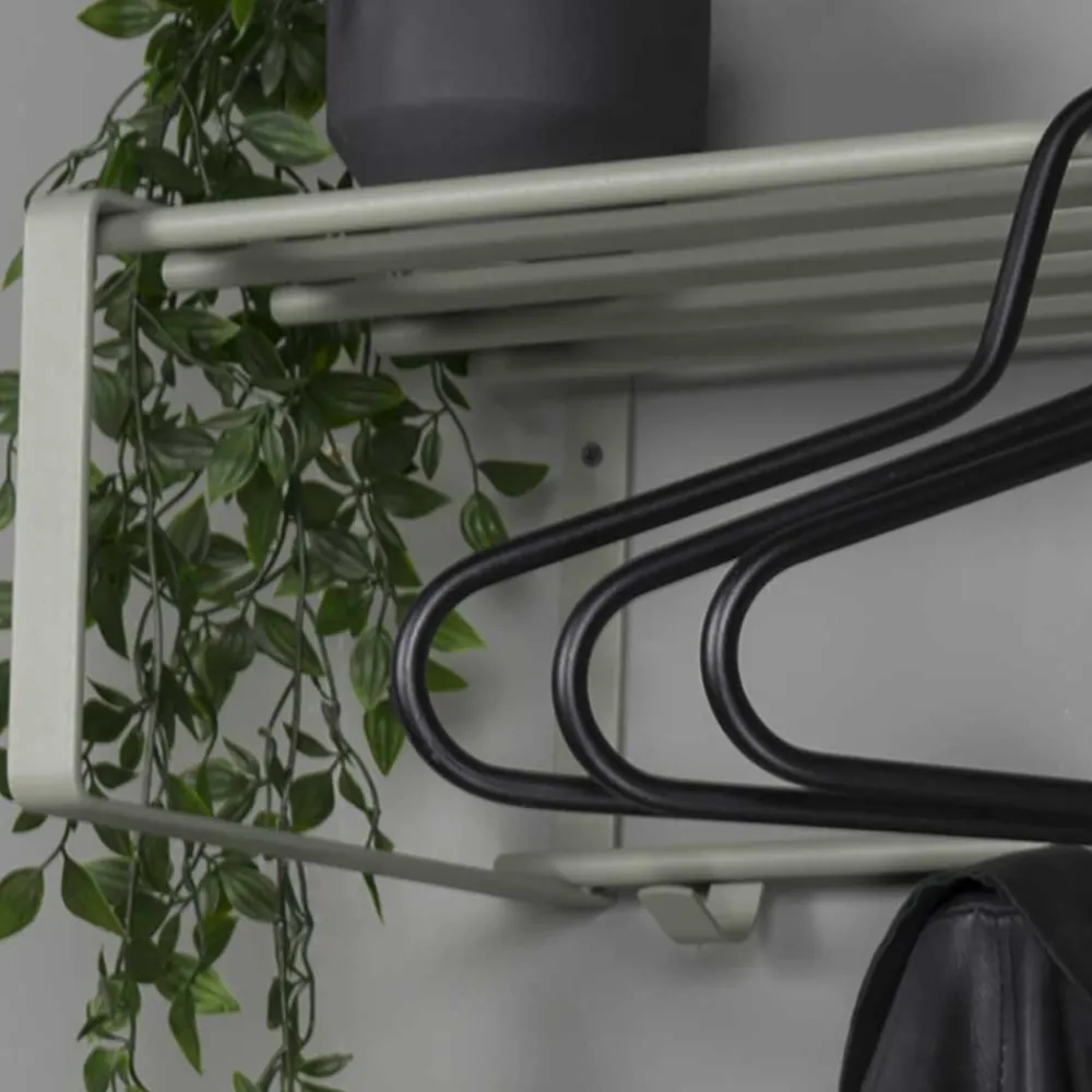 Wohnen 70x19x29 Stahlgarderobe in Graugrün lackiert - Itulian