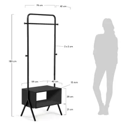 Wohnen 74x180x42 Standgarderobe mit Schuhablage - Bados