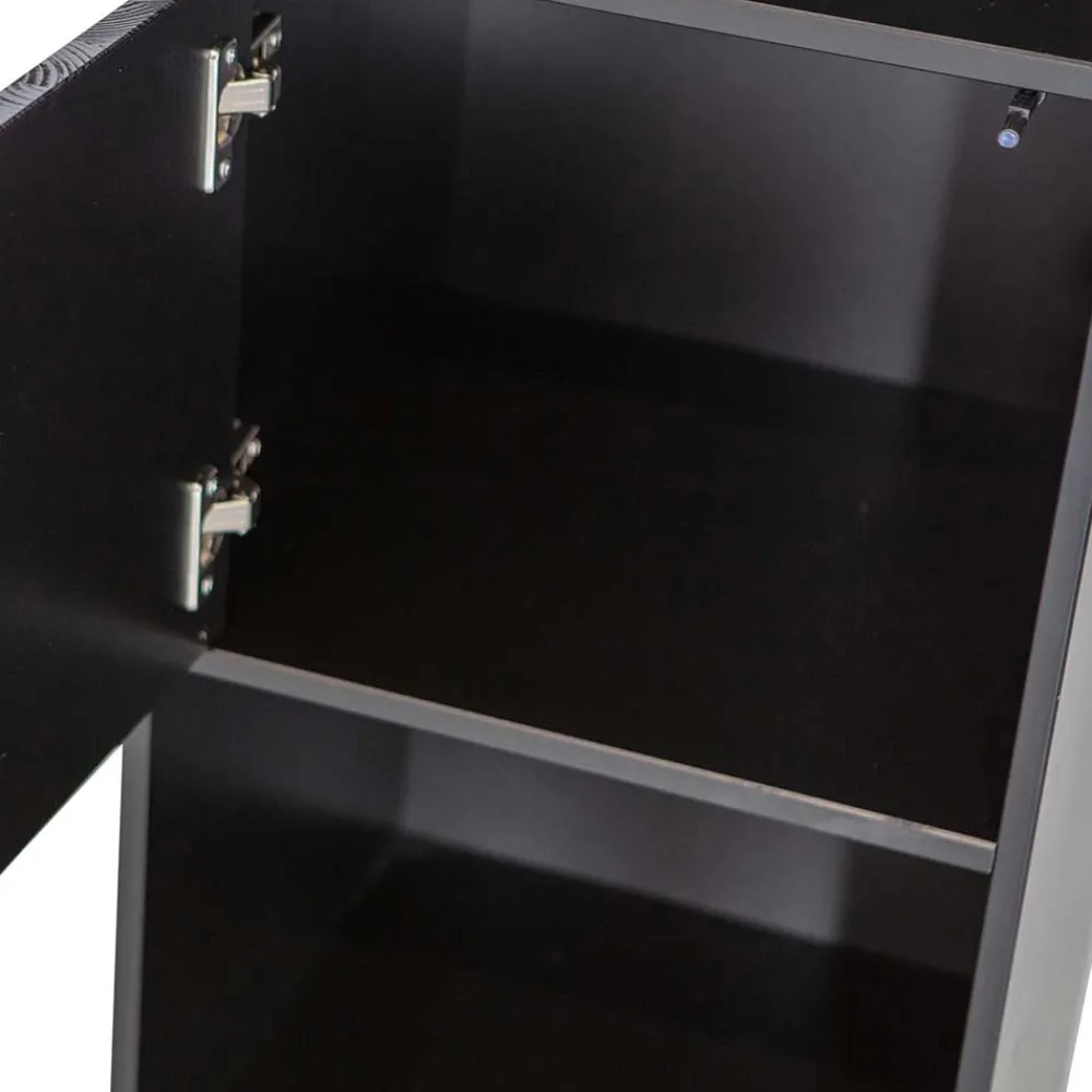 Wohnen Esszimmer-Vitrinen*40x210x40 Standregal in Schwarz aus Kiefer - Niwidus