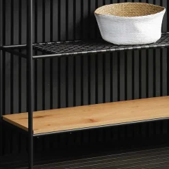 Wohnen Esszimmerregale|Paravents*110x129x34 Standregal mit vier Ablagen in Natur - Zavias