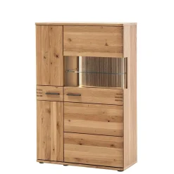 Wohnen 90x136x37 Stauraumvitrine als Highboard - Crupean