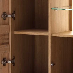 Wohnen 90x136x37 Stauraumvitrine als Highboard - Crupean