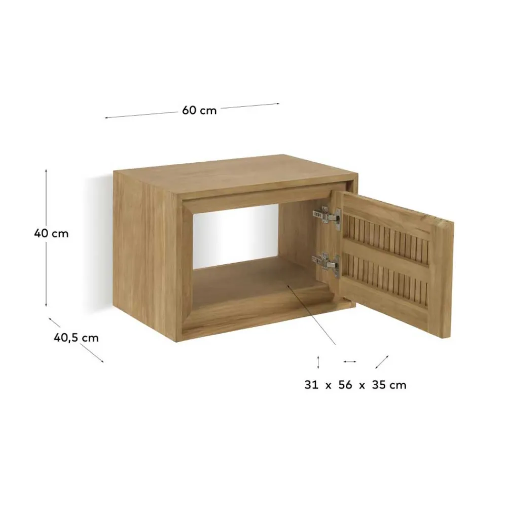 Wohnen Waschtisch|Waschbeckenunterschränke*60x40x41 Teak Badschrank für Wandmontage - Sojettes