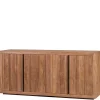 Wohnen 200x90x50 Teak Sideboard in Natur & Schwarz - Myons