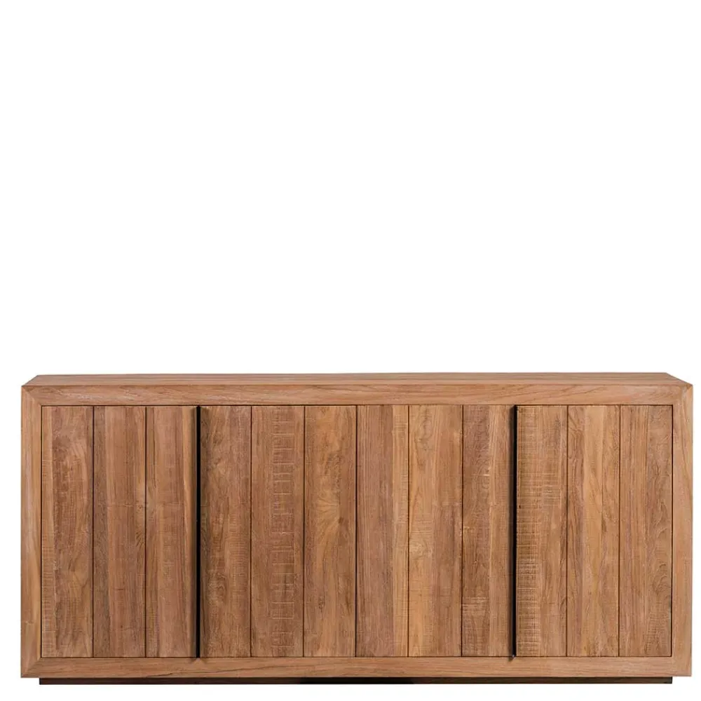 Wohnen 200x90x50 Teak Sideboard in Natur & Schwarz - Myons
