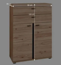 Wohnen Büroschränke*90x124x38 Teilmassiver Büroschrank modern - Emly