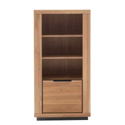 Wohnen 72x142x40 Teilmassives Regal mit drei Fächern & Tür - Vlacoma