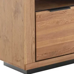 Wohnen 72x142x40 Teilmassives Regal mit drei Fächern & Tür - Vlacoma