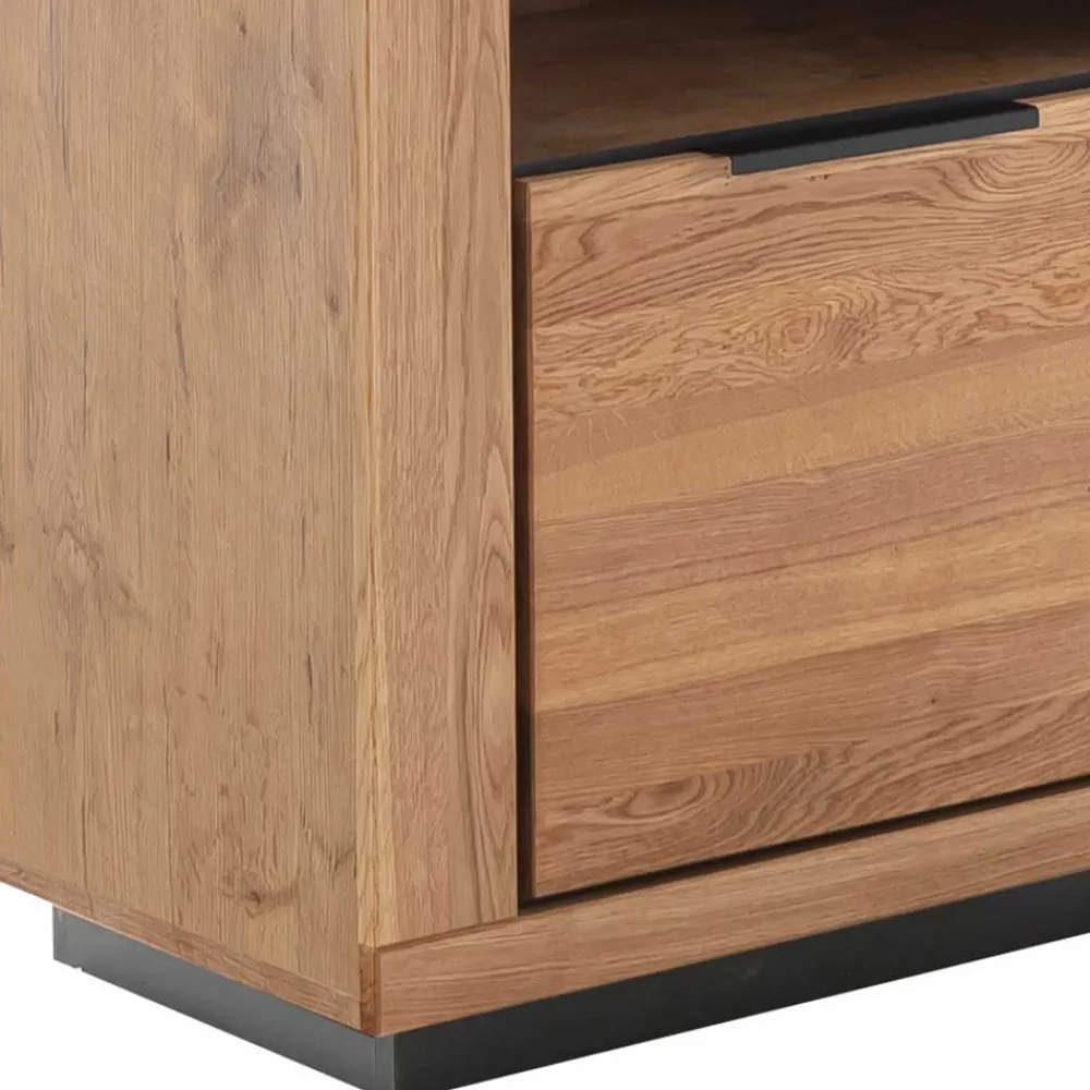 Wohnen 72x142x40 Teilmassives Regal mit drei Fächern & Tür - Vlacoma