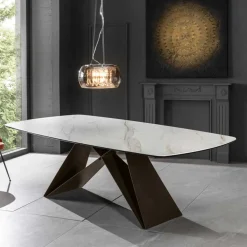 Wohnen 220x76x110 Tisch in Marmoroptik Keramikplatte - Vainy