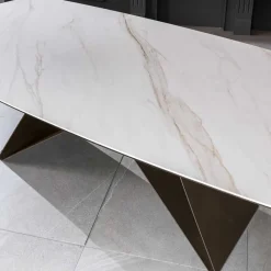 Wohnen 220x76x110 Tisch in Marmoroptik Keramikplatte - Vainy