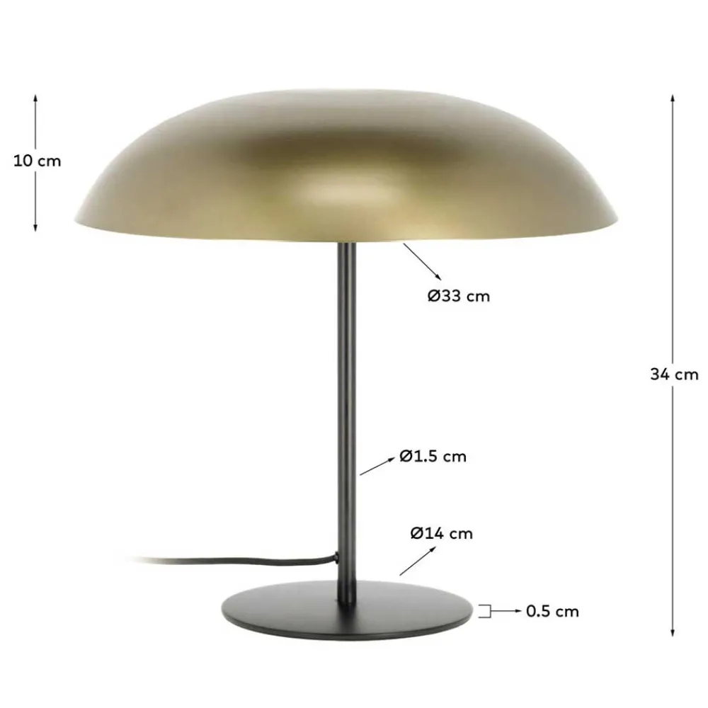 Wohnen 33x34x33 Tischleuchte im Pilz Design in Messing - Jaitur