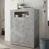 Wohnen 110x144x43 Türen-Highboard in Beton Dekor - Eman