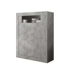 Wohnen 110x144x43 Türen-Highboard in Beton Dekor - Eman
