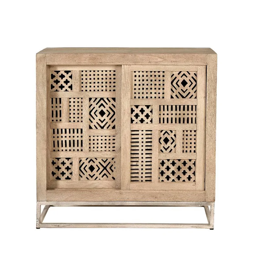 Wohnen 90x90x40 Türen-Kommode mit Ethno Flair - Valuta