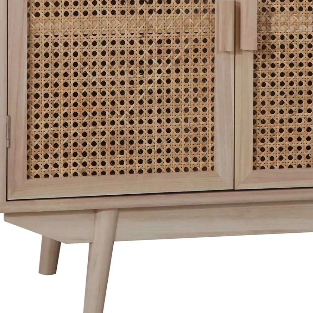 Wohnen 100x65x36 2-türige Kommode mit drei offenen Fächern - Oncinasa