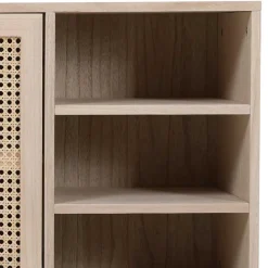 Wohnen 100x65x36 2-türige Kommode mit drei offenen Fächern - Oncinasa