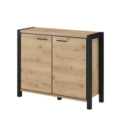 Wohnen 112x91x41 2-türige Kommode mit Metallgriffen - Zavorra