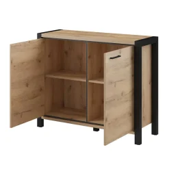 Wohnen 112x91x41 2-türige Kommode mit Metallgriffen - Zavorra