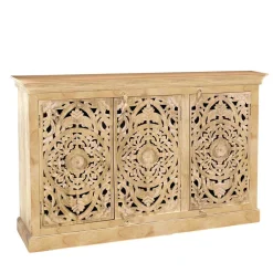 Wohnen 140x90x40 3-türige Kommode mit Schnitzerei - Runiasa