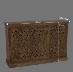 Wohnen 140x90x40 3-türige Kommode mit Schnitzerei - Runiasa